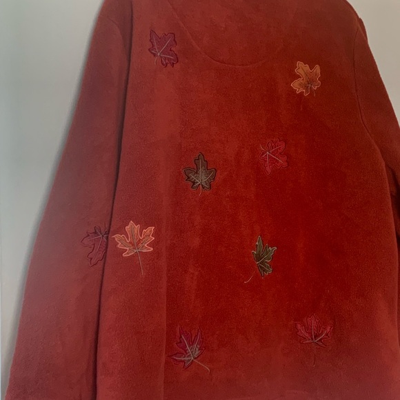 FALL LEAVES C.H.Banks jacket coat patchwork size 3X button down, warm festival - Picture 8 of 13